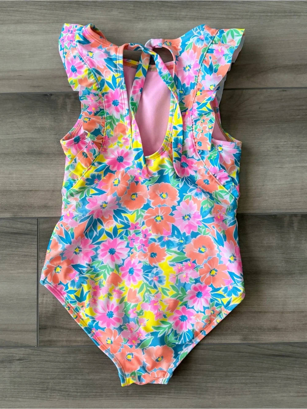 Cat & Jack Girls' Multicolor Floral One-Piece Swimsuit